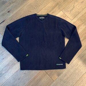 ABERCROMBIE & FITCH  |  vintage 1992 navy blue v-neck sweater, size large